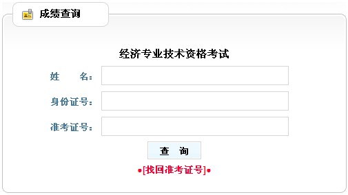 贵州2012年经济师考试成绩查询入口